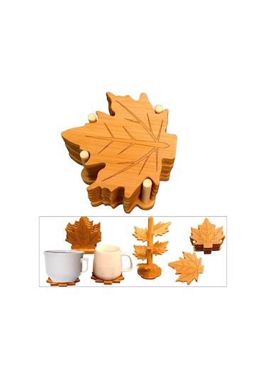 Suntek 6 Parça Güz Yaprakları Bardak Restoran Buzdolabı Yemek Yaprak Tabanı S Diğer