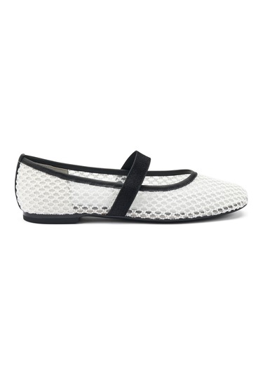 Avorio Babet Kadın 69x5 Frau Zanza Mesh Ballet Flats Avorio Beyaz - Siyah