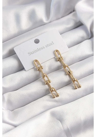 Zarif Kadın İçin Golden Çelik Tiffany Küpe Gri