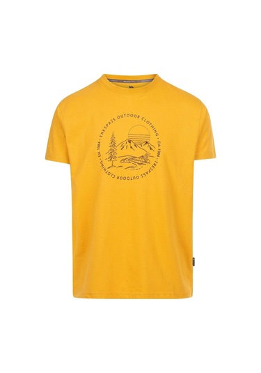 Glentress - Male Casual Printed T-shirt Erkek T-shirt-kahverengi