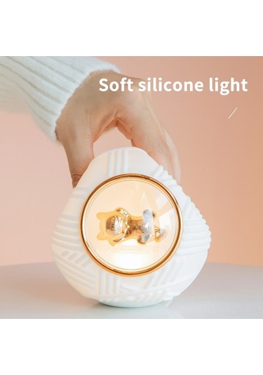 Tongxida Kedi Şekilli Müzikli Gece Lambası - 3 Işık, 6 Hr Zamanlayıcı, Usb Şarjlı, 110x108mm Diğer