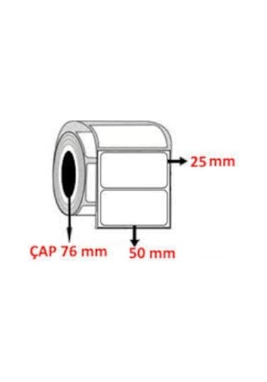 25x50 Barkod Etiketi Eko Termal 500 Sarım 1 Rulo