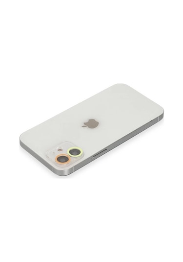 Apple Uyumlu,  iPhone 11 Renkli Kamera Lens Koruma Cam - Sarı-turuncu