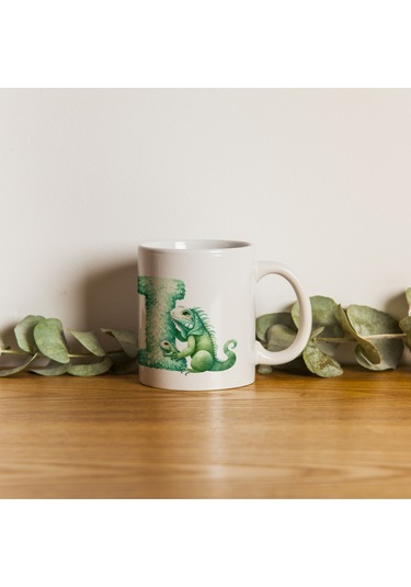 I Harfi Tasarım Bardak, Sevimli Hayvan Temalı Harf Bardağı Beyaz