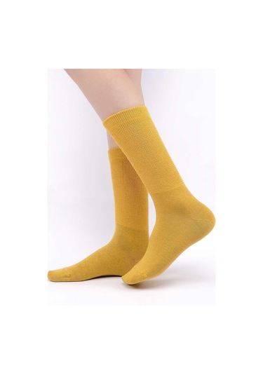 Mısırlı Kadın %10 Gümüş Madeni İçerikli Sarı Soket Çorap M 78000 S Sarı