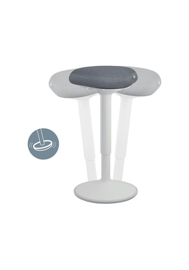 Leitz Ergo Active A Konforlu Oturaklı Sit Standing Açık Gri Tabure - Kod:65450085 Gri - Gümüş