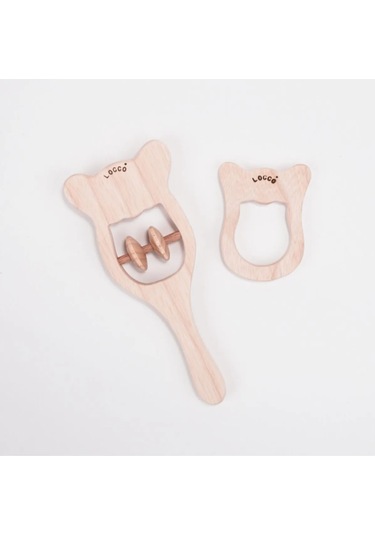 Ahşap Ayıcık Dişlik Seti Naturel