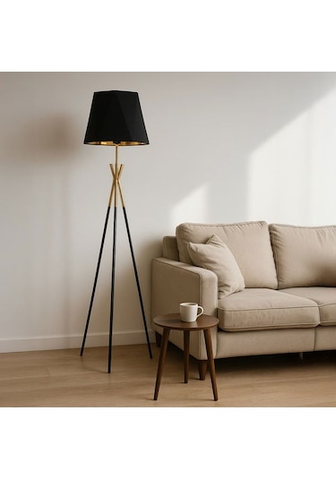 Evidea Lighting Polda Lambader - Siyah / Altın - 157 Cm Siyah / Altın