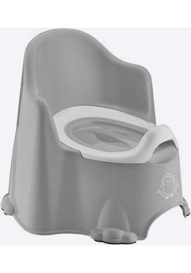 Flosoft Lazımlık Kaydırmaz Tabanlı Kapaklı Çıkarılabilir Çocuk Tuvalet Eğitimi Oturağı Gri