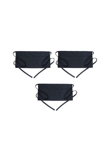 3 Cepli Bel Önlüğü - Siyah Garson Garson Kısa Apr Siyah,3 Paket Diğer