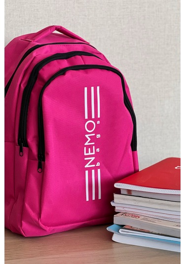 Nemo Bags Unisex Pembe Sırt Çantası Büyük Boy Okul Spor Çantası