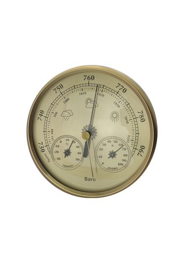 Honeybeeshop Altın Çok Fonksiyonlu Hava İstasyonu Sıcaklık Nem Barometre Dedektörü Elektriksiz Çalışma Odası Ofis Uygun