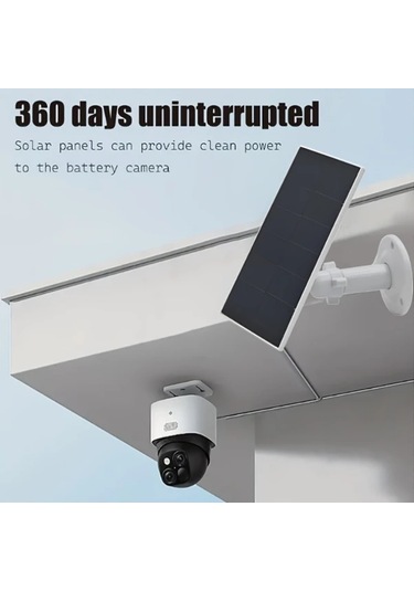 Xuweiwei Beyaz 3m Type C Kablolu 4w Dönebilen Taşınabilir Güneş Panel Şarj Cihazı Açık Hava Kameraları İçin Montaj Braketi Ve Vidalar Dahil