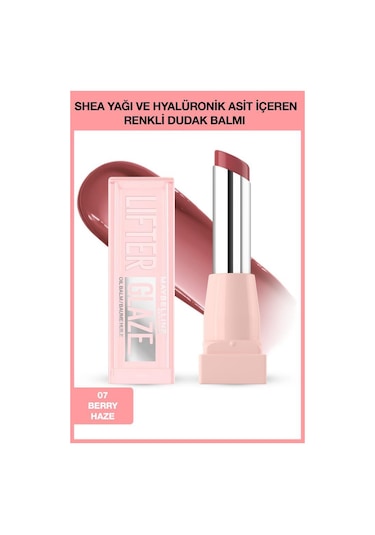 Maybelline New York Lifter Glaze Shea Yağı Ve Hyalüronik Asit İçeren Renkli Dudak Balmı 07 Berry Haze
