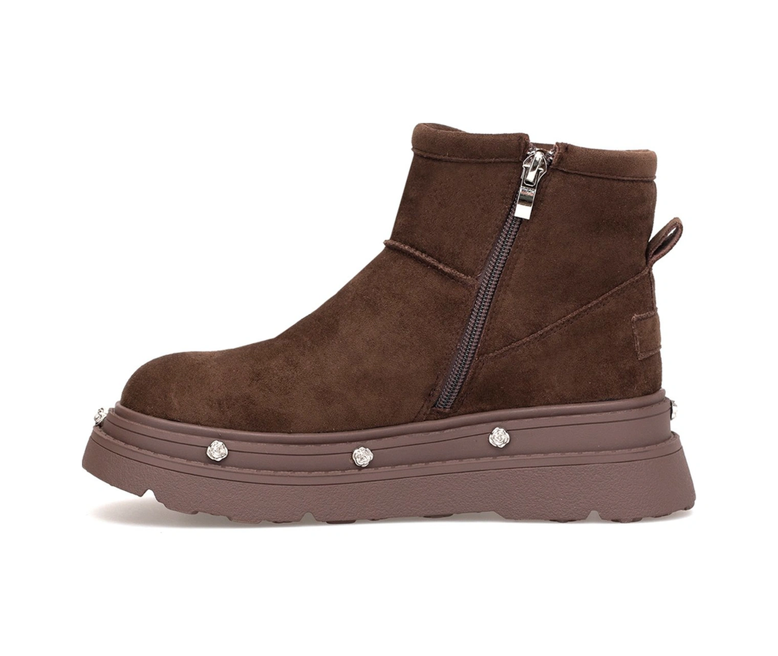 Guja 25k435 Kadın Hakiki Deri Düz Bot Kahverengi Kahverengi