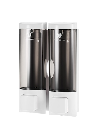 Tenfowee Duvar Montajlı Manuel Sabunluk, 200ml X 2, Şampuan Ve Duş Jeli Dispanseri, Banyo Ve Otel Kullanımı İçin Beyaz