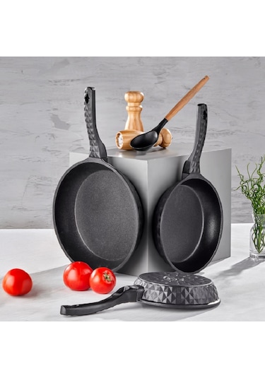 Taç Bella 3 Lü Döküm Granit Tava Seti 8066