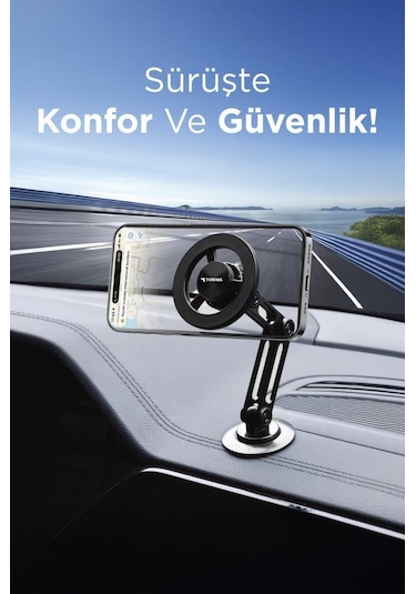 Torima Jx-052 Siyah Çok Amaçlı Manyetik Car Holder Araç İçi Telefon Tutucu Siyah