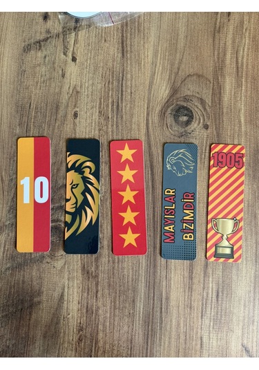 5 Adet Taraftar Kitap Ayracı - Sarı Kırmızı 15 Cm