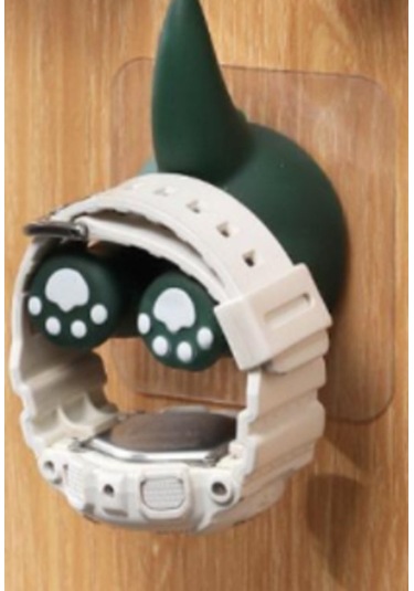 Pazly-komik Diş Fırçası Tutucu - Karikatür Hayvan Tasarım, Yapışkanlı, Diş Macunu İçin Yeşil