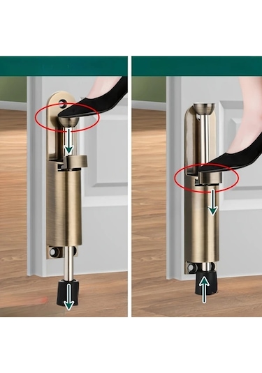 Xuweiwei 2 Adet Gümüş Görünmez Kapı Stoperi, Ayarlanabilir, Yapışkanlı Ve Vidalı