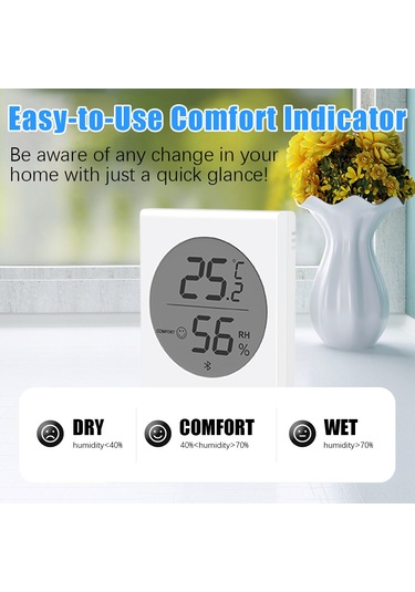 Geeroyoo Ev Ofis Depo İçin Bluetooth 433mhz Kablosuz Sıcaklık Nem Kontrol Cihazı -30 C 100 C Aralığı Tuya Uygulamalı Cr2032 Pil İle