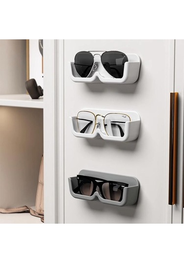 Şeffaf Yumruksuz Gözlük Depolama Rafı Duvara Monte Güneş Gözlüğü Ekran Tutucu Dolap Dekorasyon Saklama Kutusu Sunglass Organizatör Şeffaf