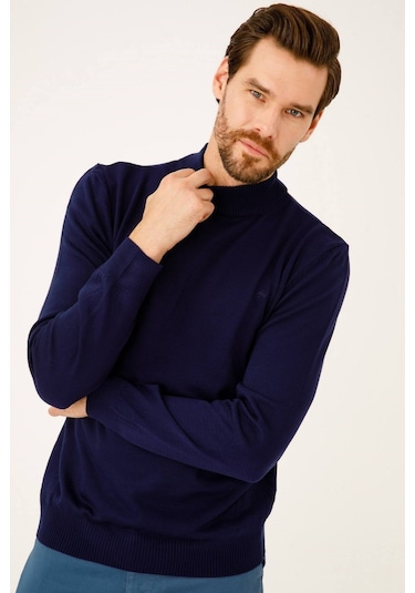 İgs Erkek Lacivert Standart Yarım Balıkçı Triko Lacivert