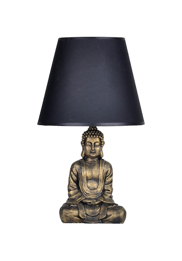 Qdec Modern Dizayn Buda Abajur Gold-Siyah Diğer