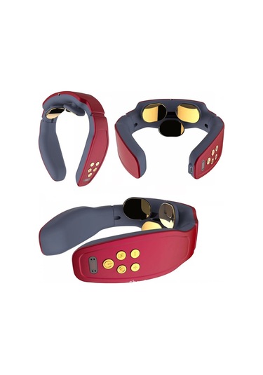 Boyun Bakım Aleti Omuz Servikal Verte Boyun Meridyen Masajı Elektroterapi Servikal Omurga Aleti - Kırmızı