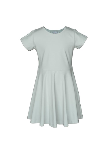 Lovetti Duman Gri Kız Çocuk Düz Basic Kısa Kol Elbise 9560G034 Gri