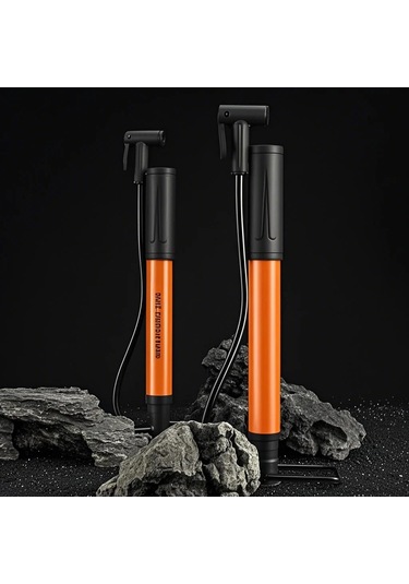 Ranyeek West Bıkıng Portatif Bisiklet Pompası, Bisiklet Ve Basketbol Topu Şişirme, 90psı, Turuncu Turuncu