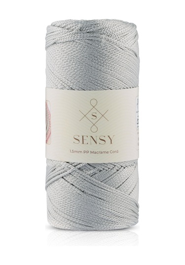 1.5 Mm - 100 Gr Polyester Makrome Ipi Açık Gri 150 M Polyester Makrome Ip Supla Ip Ve Çanta Ipliği