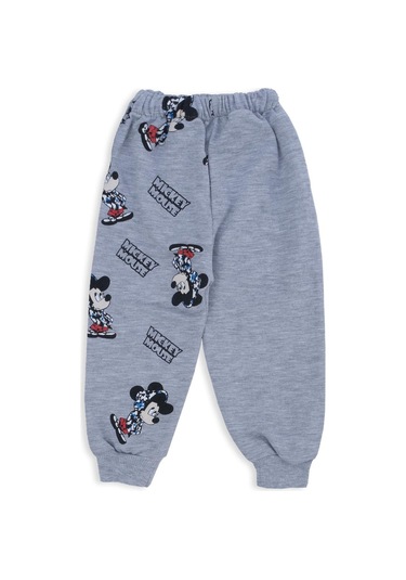 Erkek Bebek Mickey Mouse Baskılı Şapkalı Alt Üst 2'li Takım 001