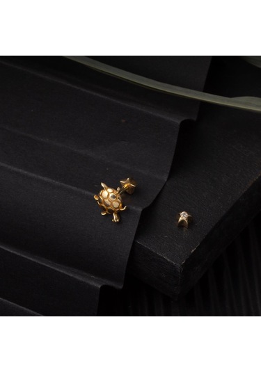 14 Ayar Altın Kaplumbağa Tragus Küpe Kphsy14k22502 Sarı