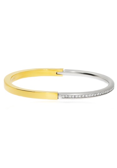 Kadın Taşlı Modern Çelik Bilezik Altın - Gümüş