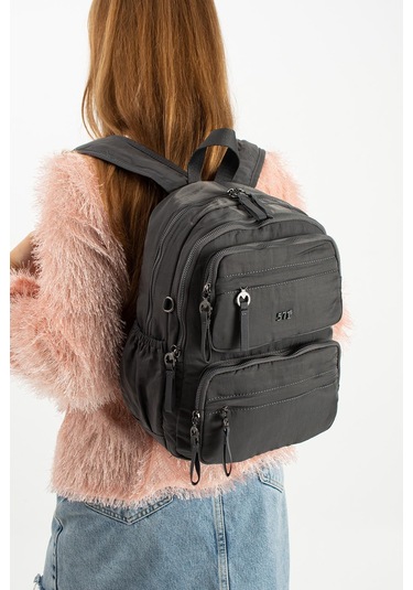 Yumuşak Dokulu Ultra Hafif, Esnek Ve Su Geçirmez Polyamid Kumaş Sırt Çantası Gri Model: 571-13-14a Gri