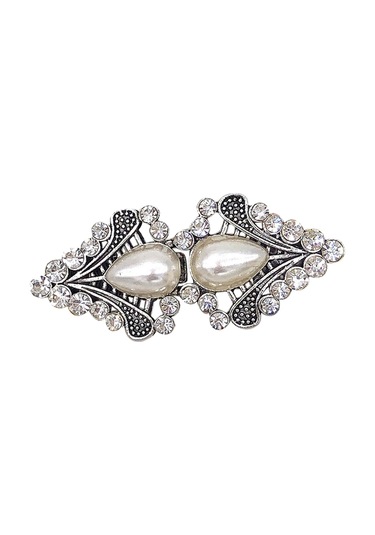 Homyl Kazak Şal Ördek Ağız Klipsi Hırka Yaka Ceketler Antik Gümüş Çok Renkli