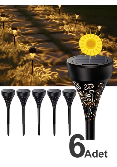 Greentech Güneş Enerjili Bahçe / Çim Aydınlatma 6 Adet / Gt-sl17n Sarı