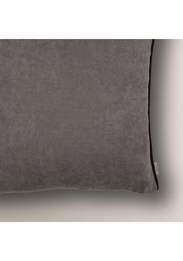 Efe Biye Detaylı Düz Kırlent Kılıfı Gri