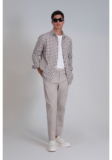Lufian Gabrıel Spor Erkek Chino Pantolon Slim Fit Taş Taş 112190305100190 Taş