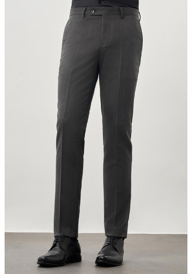 Antrasit Düz Gabardin Esnek Yan Cep Slim Fit Classic Pantolon 1003245209 071 Antrasit
