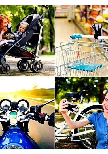 A&o Bisiklet Gidonu, Bebek Arabası İçin Silikon Telefon Tutucu 158328109 Siyah