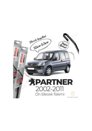 Peugeot Partner M5 Muz Silecek Takımı 2002-2011 Bosch Aeroeco
