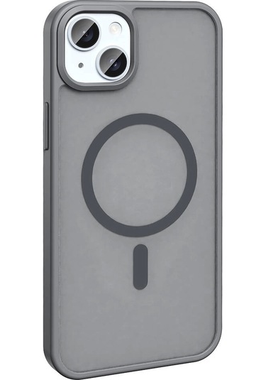 iPhone Uyumlu 13 Kılıf Magsafe Şarj Özellikli Mat Arka Yüzey Redclick Sio Kapak - Gri