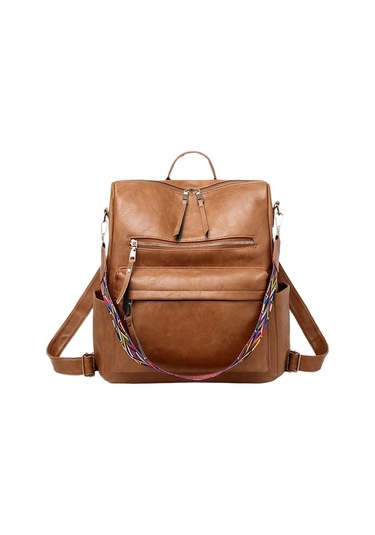 Zhenli Büyük Kapasiteli Kadın Sırt Çantası - Şık Tasarım, Rahat Kullanım, Dayanıklı Kumaş, Kahverengi Çok Renkli Çok Renkli
