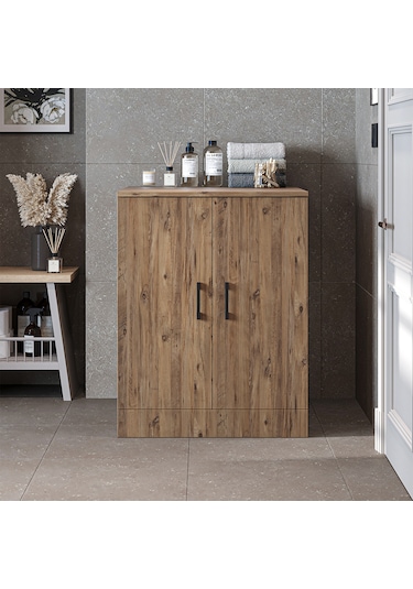 Çamaşır Kurutma Makinesi Alt Dolabı Kapaklı Banyo Alt Dolap.55 Atlantik Çam