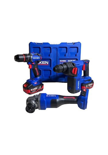Exen EN 304 SET 21V 4AH Kömürsüz Şarjlı Makine 3'lü Set