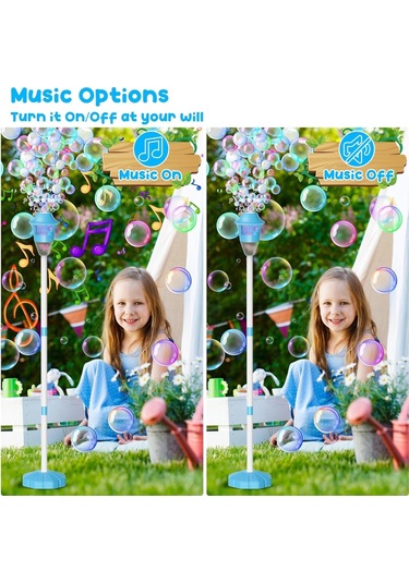 Ranyeek Mavi Otomatik Kabarcık Makinesi: Usb Şarjlı, Müzik Ve Led Işıklı, Çocuklar İçin Dışarıda Kamp Ve Parti Stüdyosu Mavi