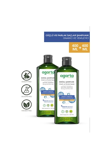 Agarta Güçlü ve Parlak Bakım Şampuanı 2 x 400 ML
